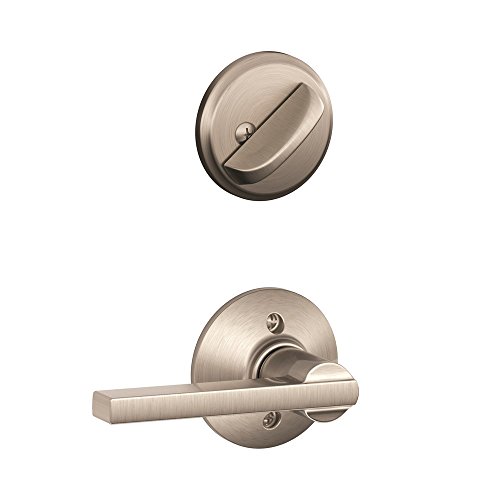Schlage F59 LAT 619 Latitude Interior Lever with Deadbolt, Satin Nickel by SCHLAGE - Used condition - CA$9.40