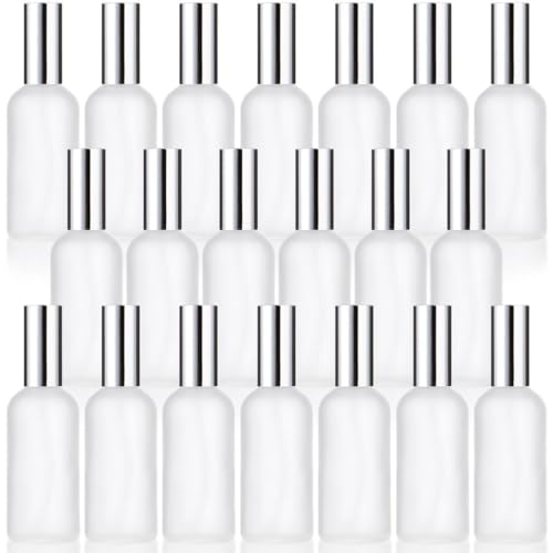 Botellas de spray de vidrio esmerilado de 100 ml con atomizador recargable para perfumes, 20 uds 3