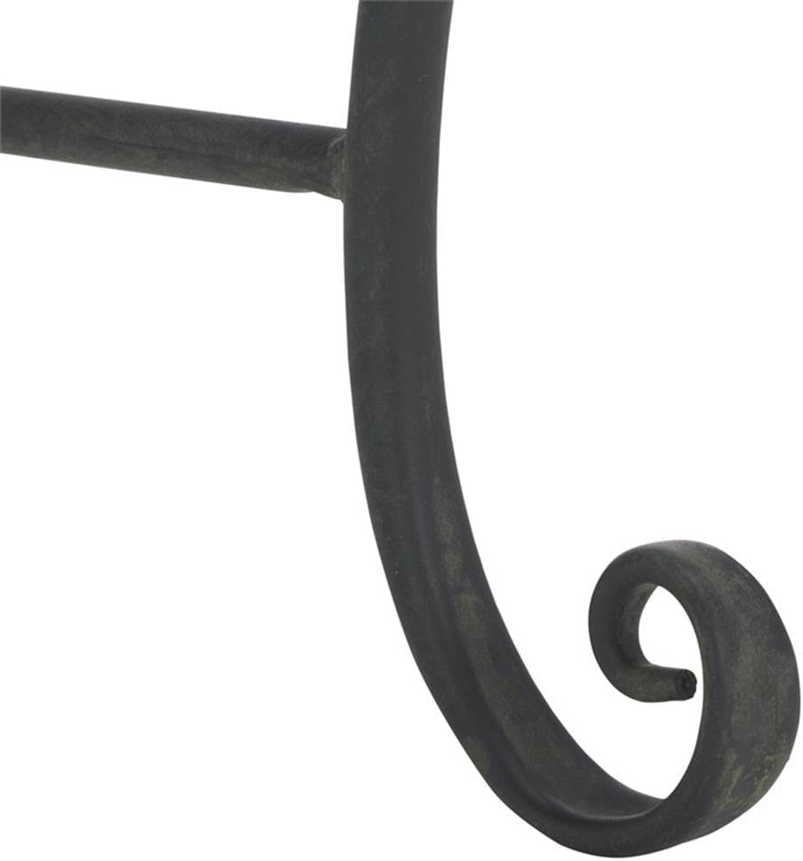 Pemberly Row Iron Bench, 50 x 23.5 x 30.8 in, Black Powder-Coated Finish, Durable Indoor/Outdoor Seating, Contemporary Minimalist Design, Entryway, Garden, Patio, or Living Room Use