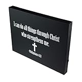 Riverbend Designs 12 x 16 Inch LED Light Bible Verse Wall Art, Religious Scripture Canvas Poster - Philippians 4:13