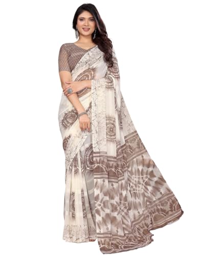 Sari imprimé pour femme chic avec chemisier à customiser pour vos soirées indiennes