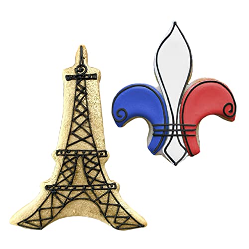 Ann Clark Cookie Cutters 2-Piece Vive La France Cookie Cutter Set With Recipe Booklet, Eiffel Tower And Fleur De Lis #TOP19
