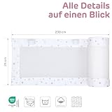 babybay Boxspring XXL ochraniacz na łóżeczko dziecięce z siatki 3D, kolor biały, mieszanka gwiazd, piasek/jagoda