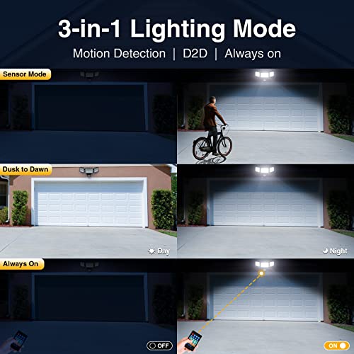 Onforu 100W Motion Sensor Outdoor Lights With Remote Control, Led Flood Lights Dusk To Dawn Security Lights, 9000Lm, 6500K, Ip65 Waterproof Exterior Floodlight For House Yard Porch Garage Eave (Black) #TOP2