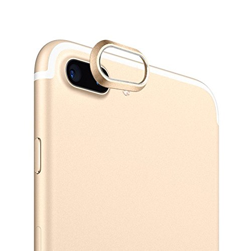 WEIHUIMEI 1 Pieza de aleación de Aluminio Protector de cámara Trasera de la cámara de la Cubierta Protectora de círculo Anillo para iPhone 7/8/7P/8P/X, Dorado, iPhone 7/8