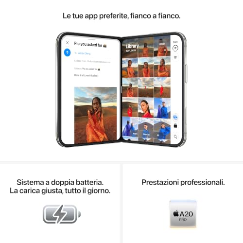 Apple iPhone Duo 256 GB - Cielo notturno | Display interno 7,6", display esterno Super Retina XDR 5,4", un giorno intero di autonomia, fotocamera principale Fusion 48MP - Immagine 3