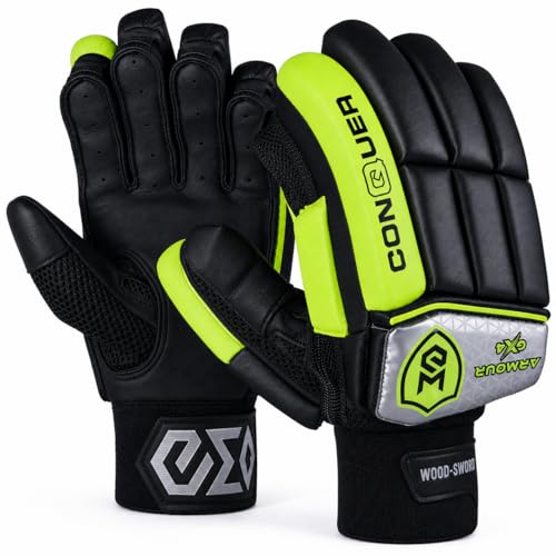 Image of Armour-GX4 (4.0) | Cricket Batting Gloves | Multi Color (Black-Silver-Florecent, Medium, Right)