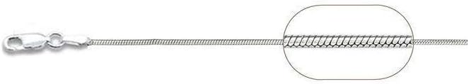 Blue Apple Co. 0.8MM Rhodium Plated Square Snake Chain .925 Solid Sterling Silver Sizes 16-20"
