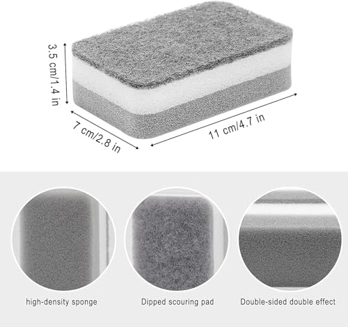 Sponge Individually Wrapped, Kitchen Dishwashing Sponges Bulk, Non Scratch Dishes Scouring Pad, Odor-Free Cleaning Sponge Wipes Scrubber Suitable for Travel Camping Apartments (200 Pack) - Image 6