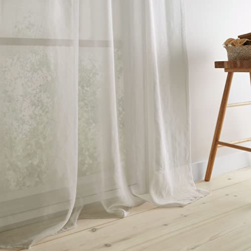 Pineapple Elephant Izmir Tassel 55x48 Inch Slot Top Voile Curtain Panel Stone Grey, W 48" x L 55.1" (1 Panels) - Image 4