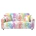 Highdi Sofabezug Sofaüberwürfe für 1/2/3/4 Sitzer, Mehrfarbig Armlehnen Sofa Cover Elastisch Spandex Stretch Antirutsch Sofa Cover Sofahusse Couchbezug Möbelschutz (Einhorn,2 Sitzer)