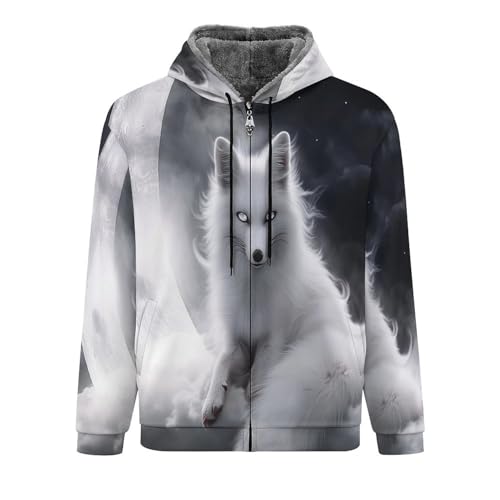 Veste polaire à fermeture éclair thermique pour homme sweat à capuche épais