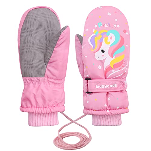 Ski Gloves Skihandschuhe Kinder,Warme Handschuhe,Kinder Wasserdicht Winterhandschuhe, Snowboard Handschuhe wasserdichte, für 6~12 Jahre Kinder Fäustlinge für Skifahren Spielen Outdoor-Aktivitäten Cover