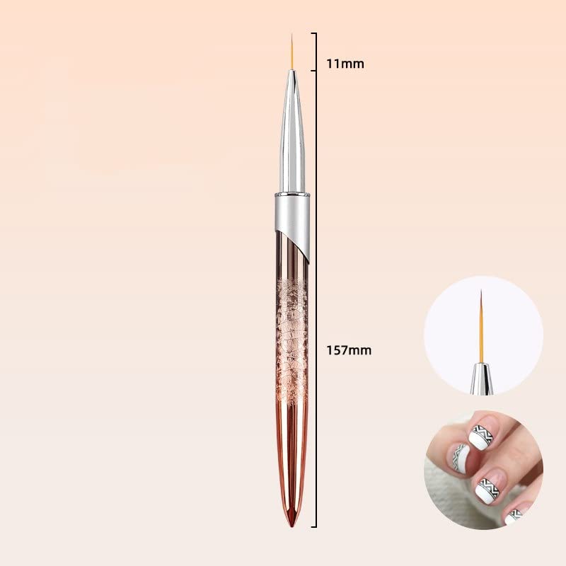 GRETD 6 Stil Nail Art Pinsel Malerei Zeichnung Blume Liner Linien Gitter Stift Gradient Wohnung Runde Kopf Gel Tipps 3D… – Bild 2