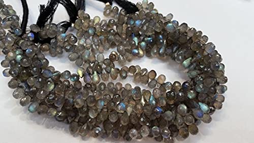 Labradorite briolette bleue 5x8mm fil de 8 pouces pour fil de perles