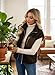 Dokotoo Womens Fleece Vest Tops for Women Brown Vest Women Winter Coats Trendy Casual Sleeveless Oversized Vests Coats Plus Size Winter Solid Color Jackets Tops Fashion Womens Vests Brown S