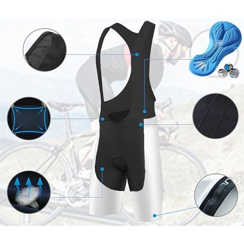 Maillot Ciclismo Hombre Verano, Equipo de Verano Transpirable Ropa Ciclismo + Shorts de Tirantes, pa