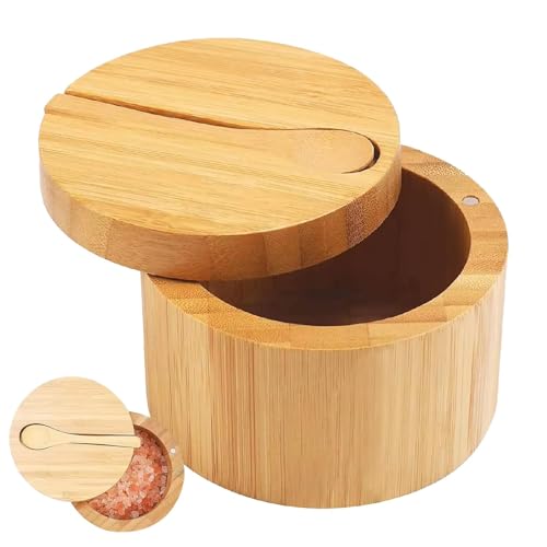 Spargisale in – Cucchiaio con di sale, cantina di sale, contenitore per spezie con coperchio magnetico Twist Off e cucchiaio, contenitore per pepe, sale da tavola, gourmet