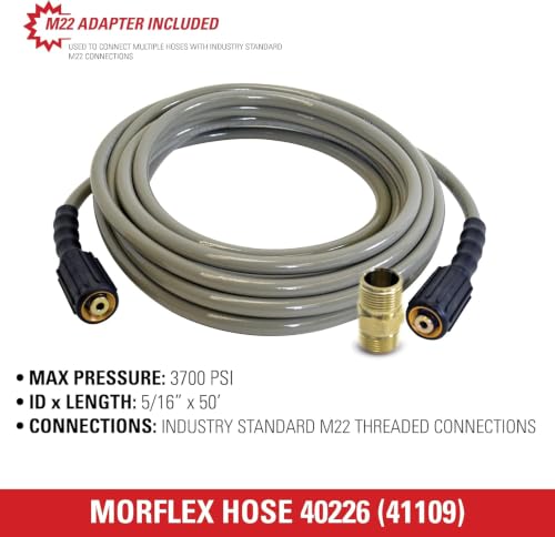 Simpson Cleaning 40226 Morflex Series 3700 PSI Pressure Washer Hose, Cold Water Use, 5/16 Inch Inner Diameter, 50 Feet, Natural by SIMPSON - Used condition - Image 6
