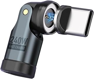 【国内ブランド】DAIAD 9PIN マグネット 変換アダプター PD 240W 高速充電 データ転送 LED 540度回転 着脱式 Type-C端子×1 磁石 Android スマホ タブレット ノートPC