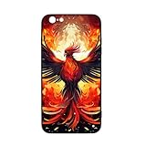 CRIVOTA for iPhone 6/6S Case - Fire Phoenix Design, Glass Back + TPU Inner Shell, Extreme Slimness, Scratch-Resistant, Precise Cutouts, Military-Grade Protection, Cell Phone Cases for Men Women