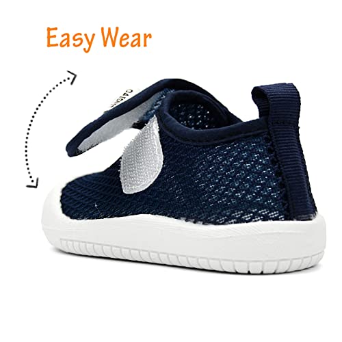 Baby Boy Girl Shoes Lightweight Breathable Toddler Mesh Sneakers Beach Water Shoes Non-Slip First Walking Shoes 6 9 12 18 24 Months(12-18 Months, 1-Dk-Blue) #TOP2