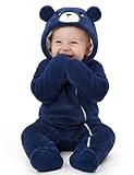 Looxii Baby Snowsuit Fleece Baby Winter Clothes for Newborn Boys and Girls Hooded Footies Romper Bear Costume Soft Warm