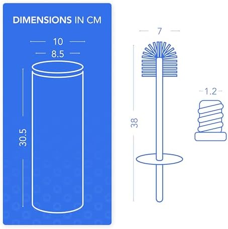 Bamodi Premium Toilet Brush with Holder - Free Standing Stainless Steel Toilet Brushes - Closed Hideaway Design Loo Brush (Silver)
