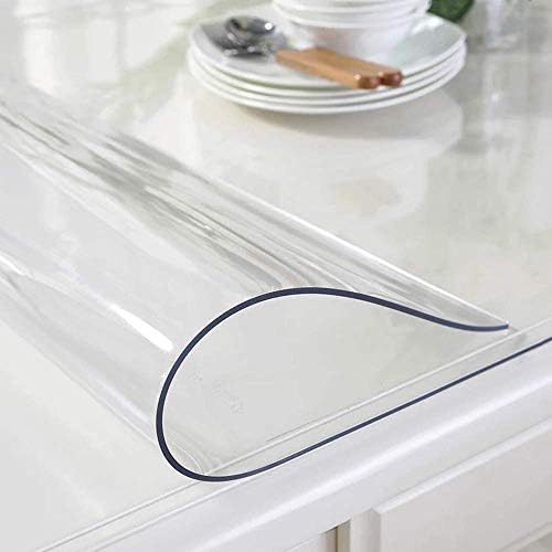Clear Table Protector 24 x 36 Inch, 1.5mm Thick Plastic Table Cover, Waterproof PVC Clear Table Cover Protector, Desk Protector Mat, Writing Desk Pad for Desktop, Coffee & Dining Room Table