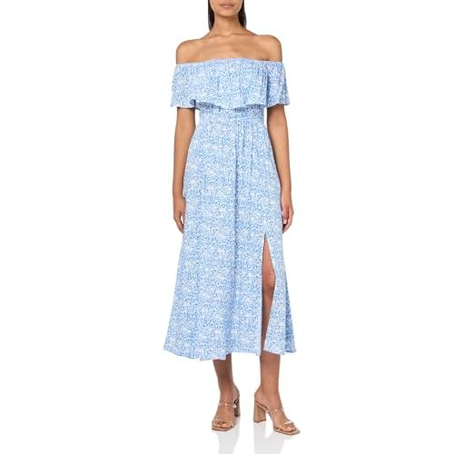 Coolmee Women's Off Shoulder Maternity Dress Maternity Maxi Dress Long Maternity Dress, Small, Bluepint