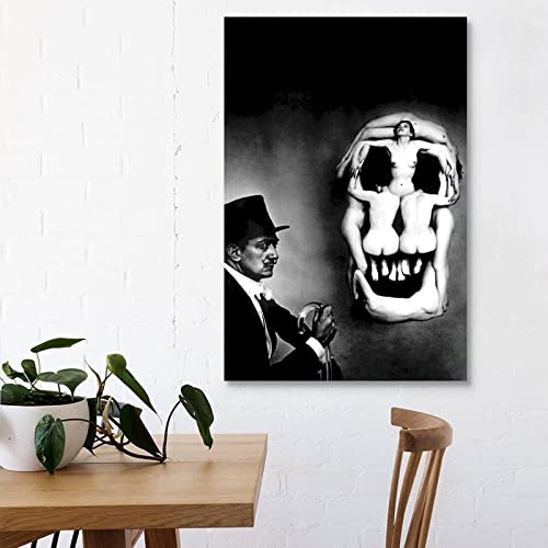 Hhgaoart Salvador Dali Surrealist Poster Women Forming Skull Poster Decorative Painting Prints On Canvas Modern Wall Art Picture For Bedroom Living Room Home Decor (No Frame,12X18 Inch) #TOP2