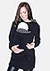 MijaCulture Tragejacke / Fleecepullover für Tragetuch Tragepullover für beide 3073A (42, Schwarz / Grau)