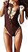 RELTANGL Women's Monikini Swimsuit One Piece Sexy Cute Bathing Suits Lace-up U Back, Burgundy, X-Large