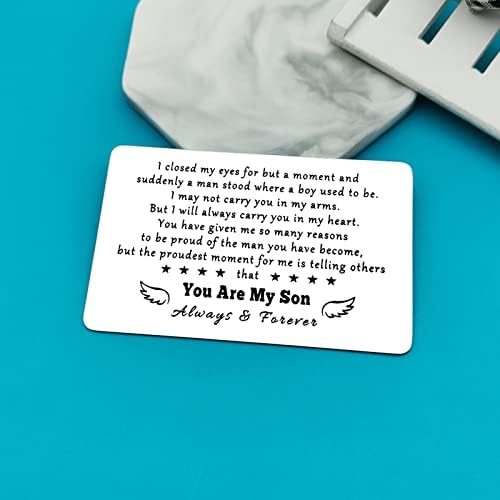 Son Gifts from Mum Wallet Card for My Son Christmas Birthday Gifts for Son Graduation Gifts Encouragement Gifts for Son Fathers Day Wedding Day Gifts Mom to Son Gifts