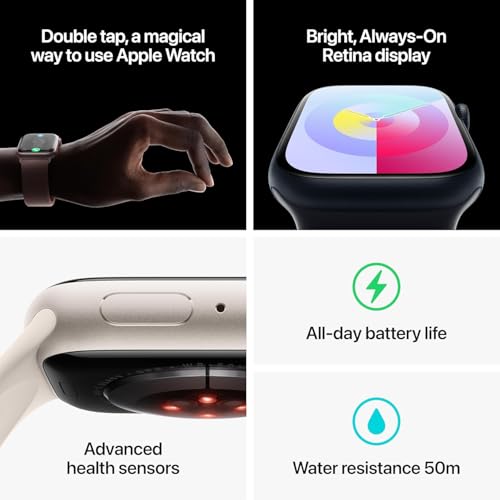 Image of Apple Watch Series 9 [GPS 41mm] Pink Aluminum Case with Pink Sport Band M /L (Renewed)