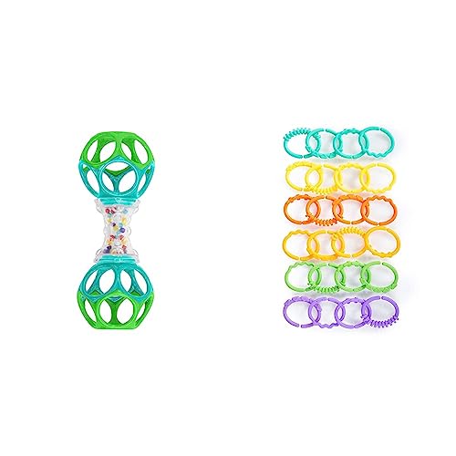 Bright Starts, Oball &, Oball, Kinderwagenkette Verbindungsglieder, Lots of Links, biegbar, einfach zu befestigen, leichte Reinigung, perfekt für unterwegs