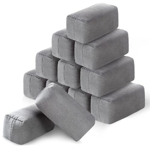 Riakrum 12 Pack Microfiber Applicator Pads Suede Car Detailing Sponge Ceramic Coating Applicator Pads Coating Sponge for Cars Graphene Metal Plastic Trim Ceramic Spray Applying Wax(Gray)