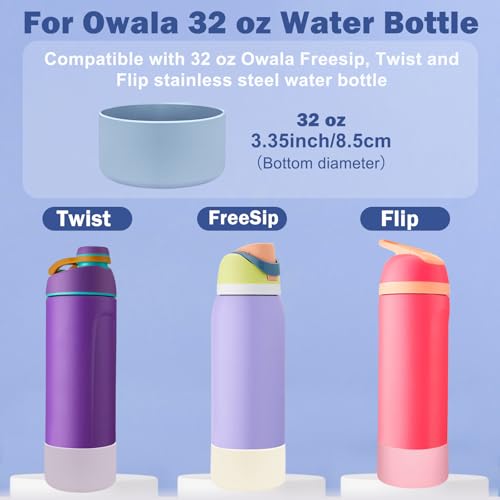 HEYSKAY 2PCS Silicone Boot for Owala Flask Water Bottle 32oz Anti-Slip Protective Sleeve for Owala Twist,FreeSip and Flip Stainless Steel Water Bottle BPA-Free Boot Bottom Base