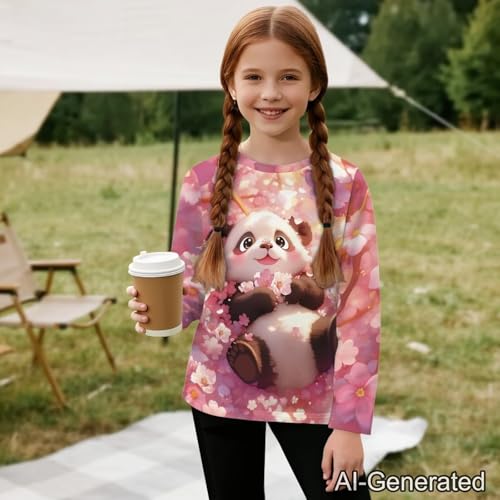 Image of Renewold Boys Girls Tees Kids T-Shirt Long Sleeve Crewneck T Shirts Casual Athletic Tops Clothing for Home School Travel