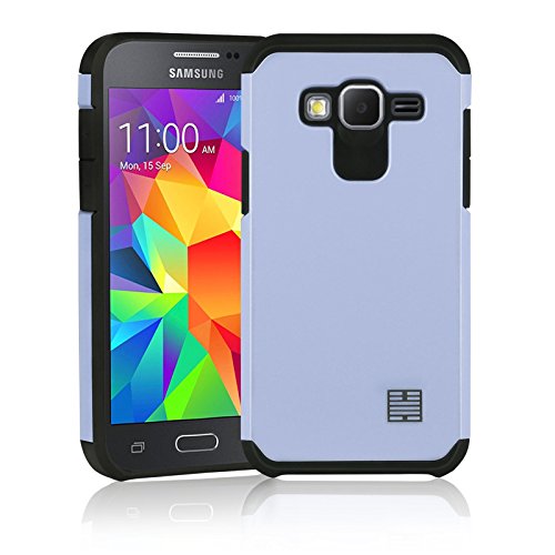 32nd Slim Shock Series - Dual-Layer Shockproof Protective Case Cover for Samsung Galaxy Core Prime, Slim and Durable Protective Case - Silver