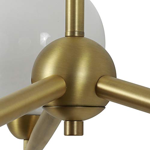 Decor Therapy Michael Milk Glass 3-Light Semi Flush Mount Ceiling Light, Antique Brass #TOP5