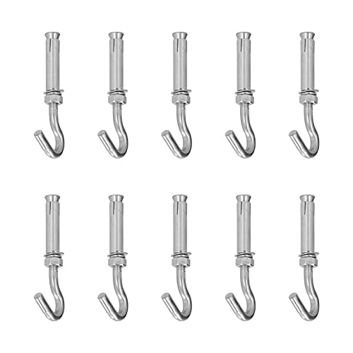 Stainless Steel Open Cup Hooks, Expansion Bolts Precise Fixation for Cement for Bricks(M10)
