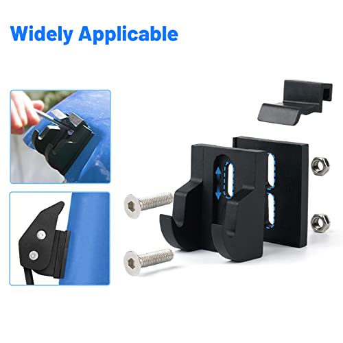 BOMLING Hood Latches, Aluminum Hood Catch kit with U.S Flag Style Compatible with 2007-2018 Jeep Wrangler JK JKU Unlimited & 2018-2020 Jeep Wrangler JL JLU, Hood Catches Lock, Black