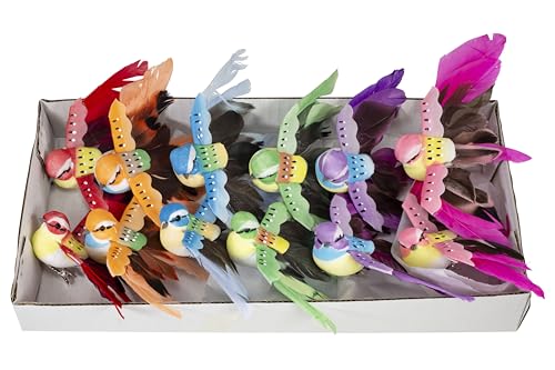 Floral Accessories - Colorful Birds Open Wings with Clip -