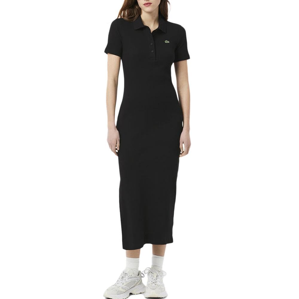 Lacoste - Vestido largo para mujer, color negro