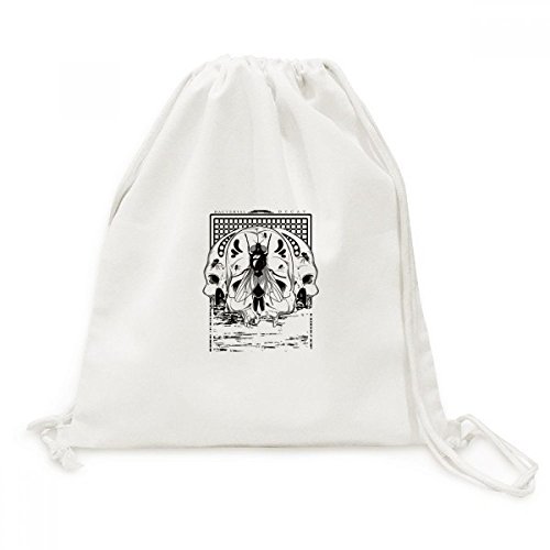 Sac cordon motif squelette mouche DIYthinker en toile imprimée avec cordages