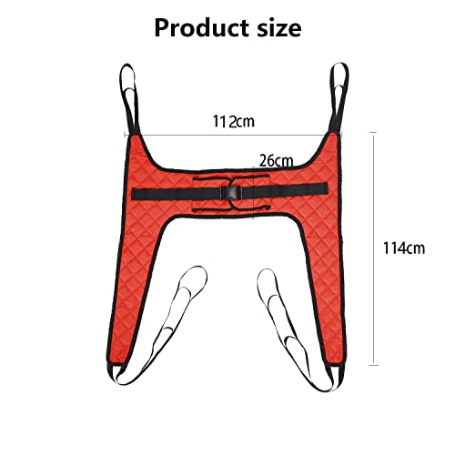 Hoyer Lift Sling, Medical Patient Lift Slings with Commode Cutout, Four Point Support Shower Sling Toileting Lift Sling for Elderly, Transfer Sling Bariatric Disabled Home Use or Medical Use (XL) - Thumbnail 2