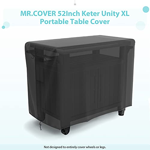 Mr. Cover Prep Table Cover For 52 Inch Keter Unity Xl Portable Outdoor Table, Heavy Duty Waterproof Fabric, Rip-Stop And Weather-Resistant #TOP1