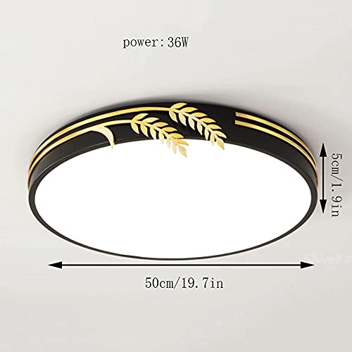 Plafonnier LED vert 50 cm ultra fin à intensité variable pour salon moderne - 8