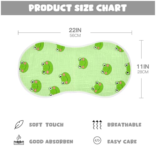 MCHIVER Cartoon Frog Head Pale Baby Burp Cloths Cotton Washcloths Super Soft Absorbent Burping Rags for Baby Girl Boys Burpy Cloth Bib 2 Pack4